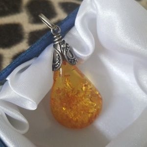 Amber Pendant w/sterling